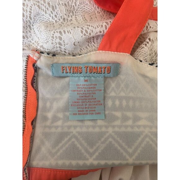 Flying Tomato Cream and Orange Sundress Sleeveless Mini - Picture 3 of 7